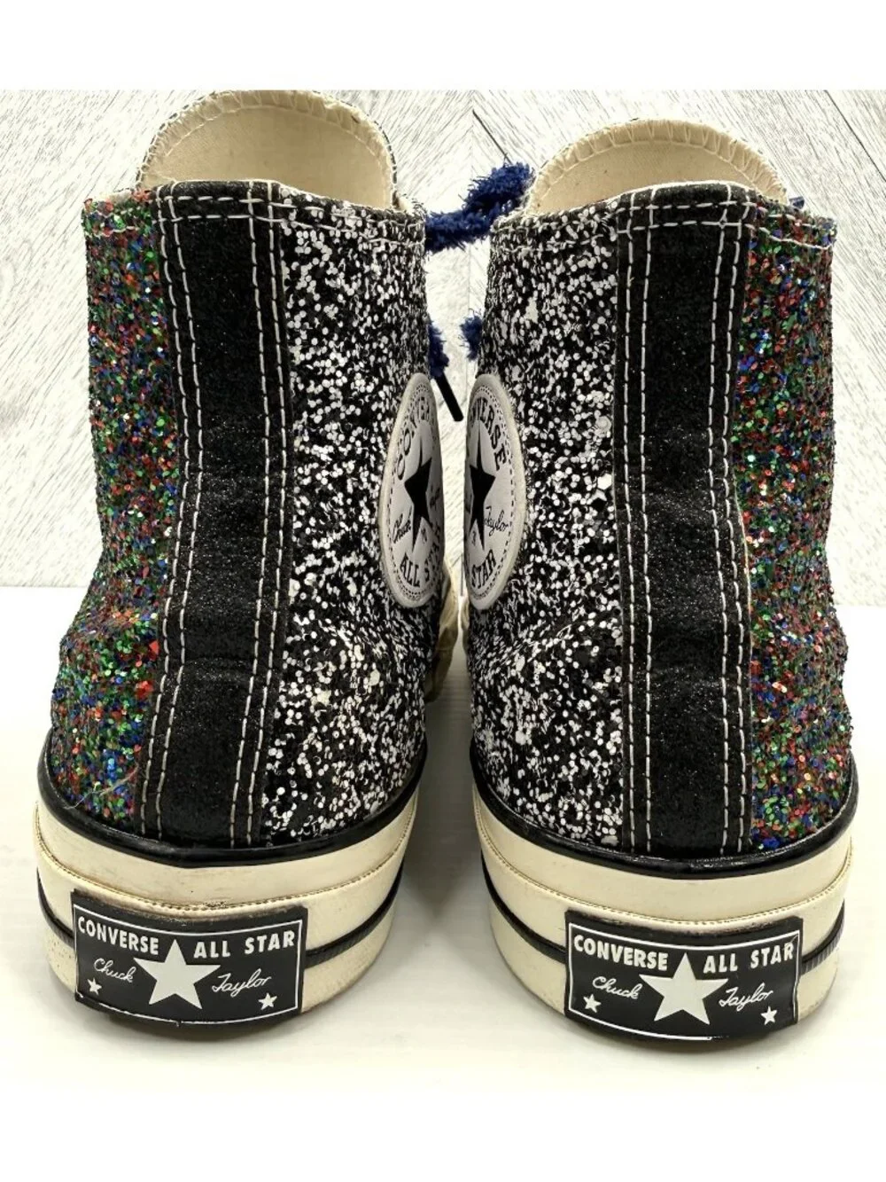 Converse x JW Anderson Chuck 70 Hi Womens 8.5 Black Multicolor Glitter Pack - Picture 6 of 16